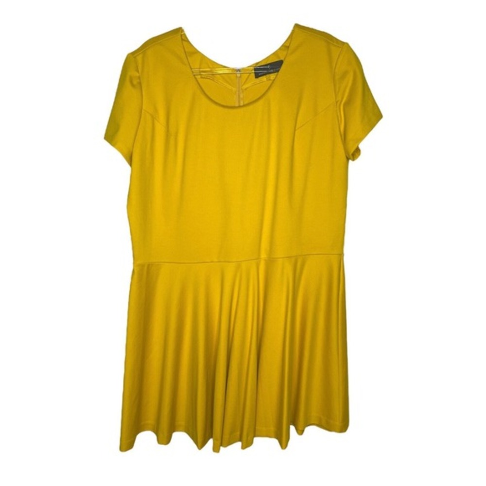 gb x Amanda Uprichard Womens Fit & Flare Dress Plus 3X Mustard Yellow‎ NWOT